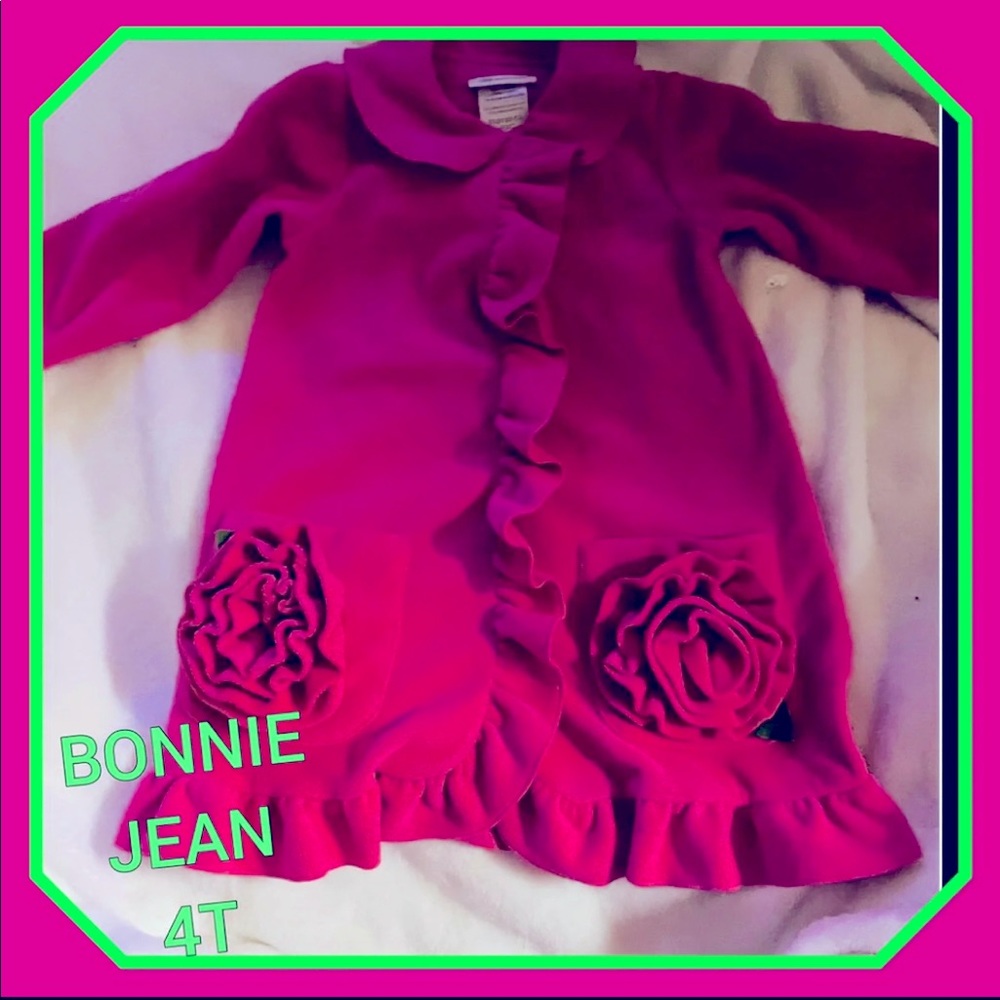 Bonnie Jean pink coat with roses size 4